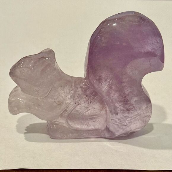 Cute Hand Carved Natural Amethyst Squirrel - Picture 2 of 7